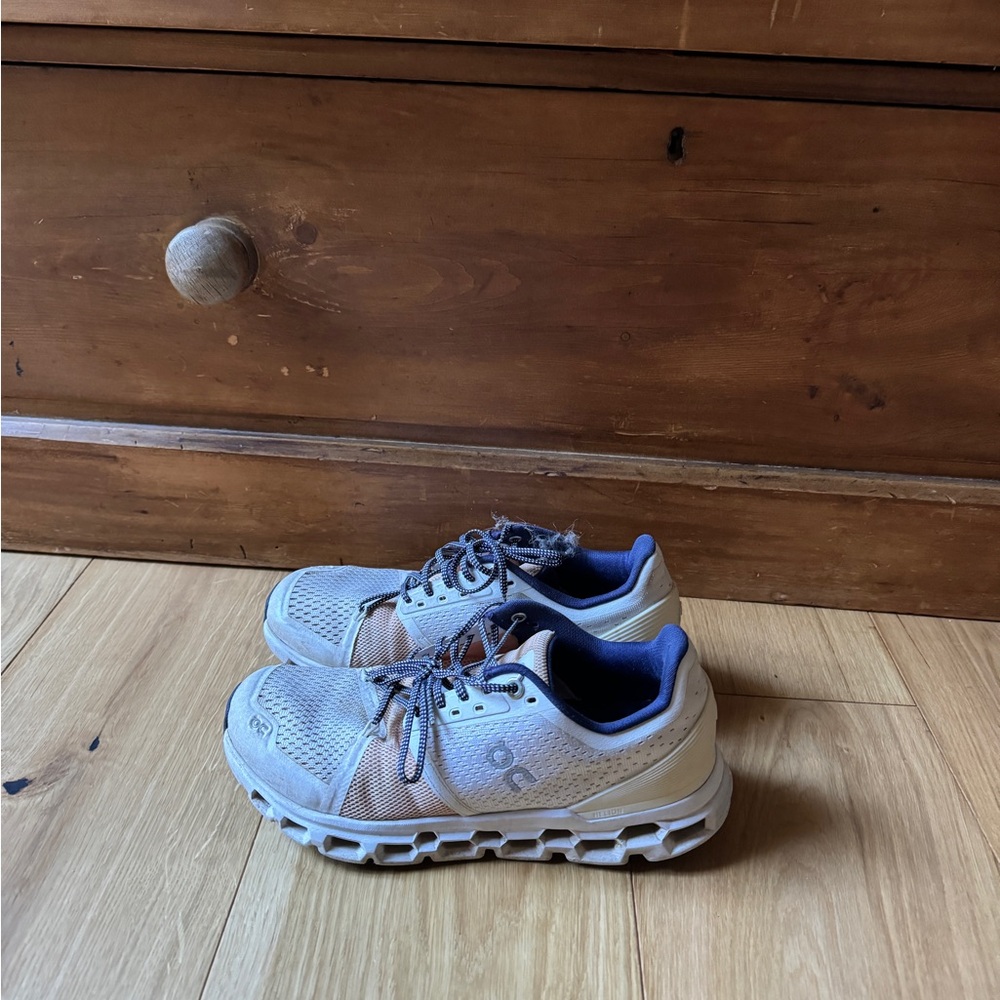On tennis shoes